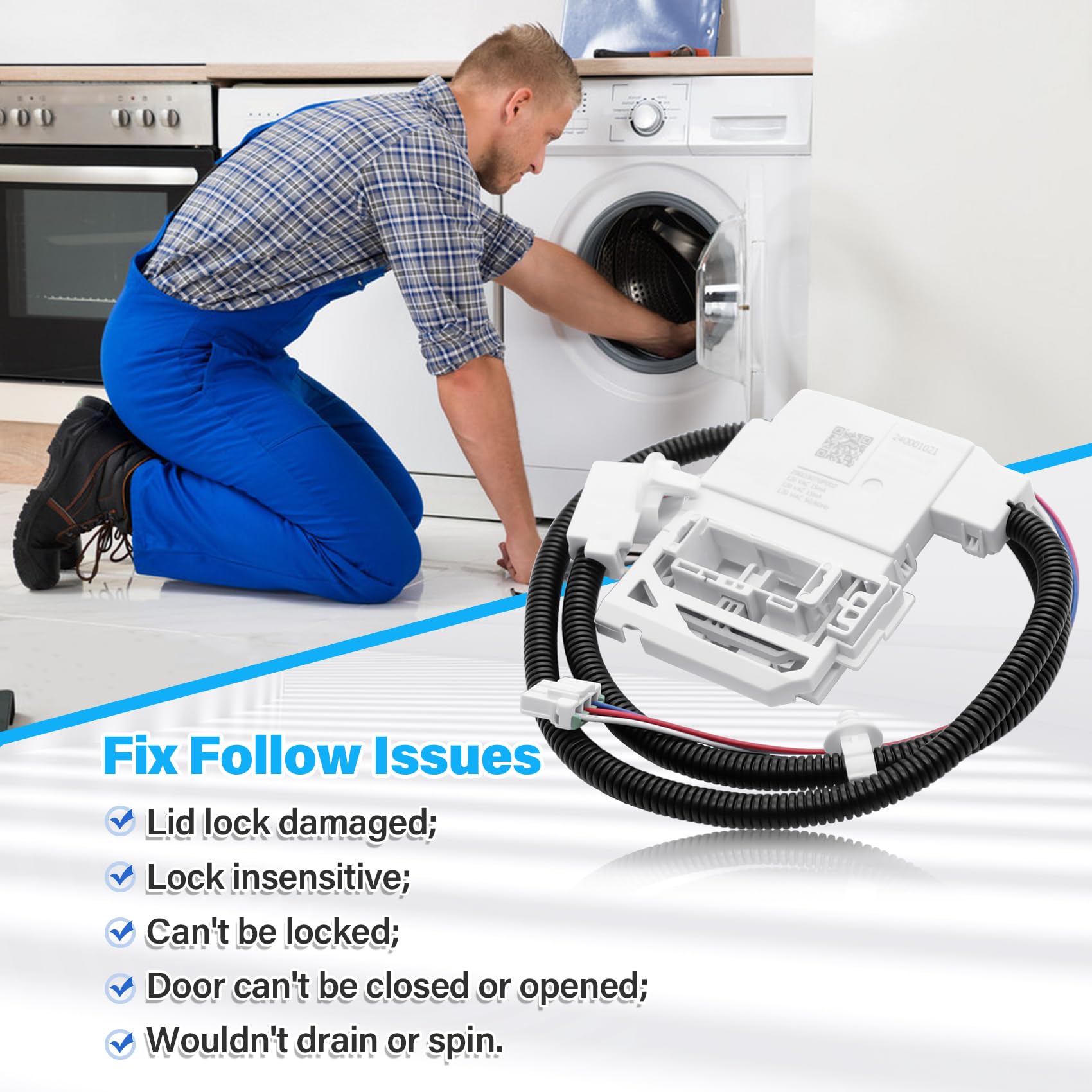 Shige購入 Amazon.com: WH08X37937 WH08X32657 Washer Lid Lock Kit for GE